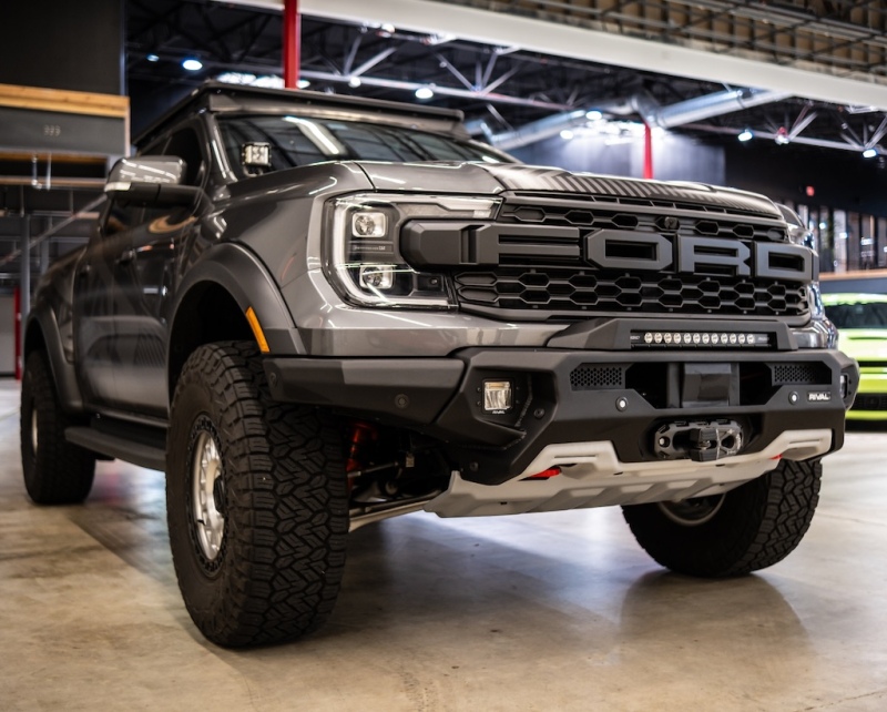 Ford Ranger Raptor Front Bumper - Rival 4x4 - Aluminum w/Winch Mount and Recovery Points - `24-`26